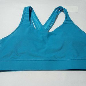 3/10 Avia Sports Bra Strappy Back Medium Support Blue L/G Mesh Removable Pads